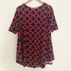 Flirty Pink | Red & Navy Print Tunic